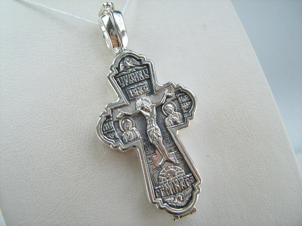 SOLID 925 Sterling Silver Cross Pendant Locket Encolpion Reliquary Prayer Amulet New Christian Church Faith Jewelry CR001157
