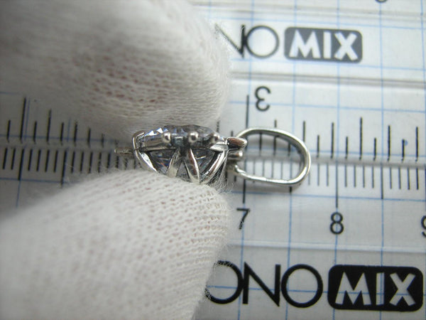 Ciondolo in argento Sterling 925 massiccio con testa di gatto muso baffi e orecchie pietra zirconia cubica nuovo gioiello raffinato PN001930