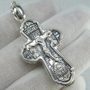 SOLID 925 Sterling Silver Cross Pendant Locket Encolpion Reliquary Prayer Amulet New Christian Church Faith Jewelry CR001157
