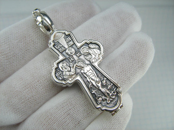 SOLID 925 Sterling Silver Cross Pendant Locket Encolpion Reliquary Prayer Amulet New Christian Church Faith Jewelry CR001157