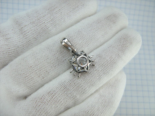 Ciondolo in argento Sterling 925 massiccio con testa di gatto muso baffi e orecchie pietra zirconia cubica nuovo gioiello raffinato PN001930