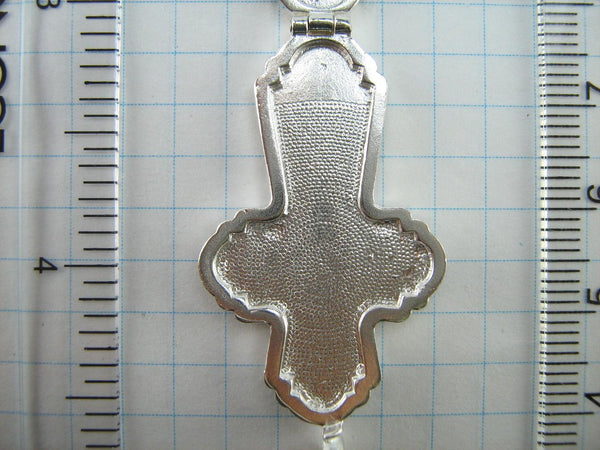 SOLID 925 Sterling Silver Cross Pendant Locket Encolpion Reliquary Prayer Amulet New Christian Church Faith Jewelry CR001157