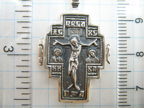SOLID 925 Sterling Silver Cross Pendant Crucifix Saint Sergius Locket Encolpion New Christian Church Faith Jewelry CR001153