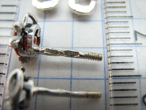 Pendientes SÓLIDOS de plata de ley 925 Ángel Diablo Blanco Rojo Tornillos traseros Pequeños postes Cierre Empuje hacia atrás Nueva joyería fina de fe ER000222