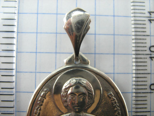 New 875 Silver large oval icon pendant with Saint Panteleimon the Healer and patron of Doctors. Item number MD001784. Picture 5
