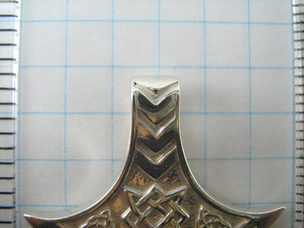 SOLID 925 Sterling Silver Pendant Necklace Axe Viking Amulet Celtic Knot Pattern Armour Norse Scandinavian Ethnic New Fine Jewelry PN001590