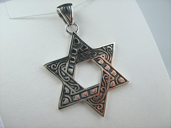 925 Sterling Silver Magen David necklace shaped star. Item code PN001778. Picture 5