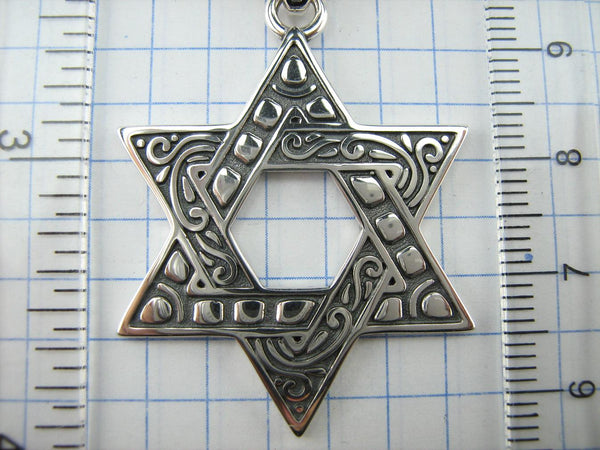 925 Sterling Silver Magen David necklace shaped star. Item code PN001778. Picture 9
