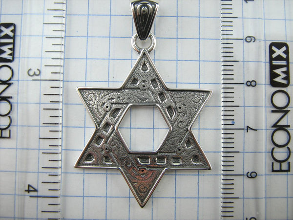 925 Sterling Silver Magen David necklace shaped star. Item code PN001778. Picture 10