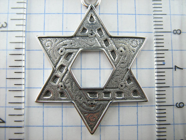 925 Sterling Silver Magen David necklace shaped star. Item code PN001778. Picture 12