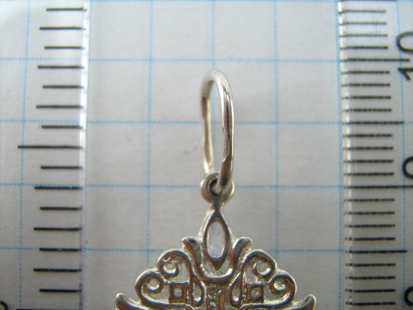 SOLID 925 Sterling Silver Cross Pendant Openwork Filigree Pattern Fleur-de-lis Amulet New Christian Church Faith Jewelry CR001021