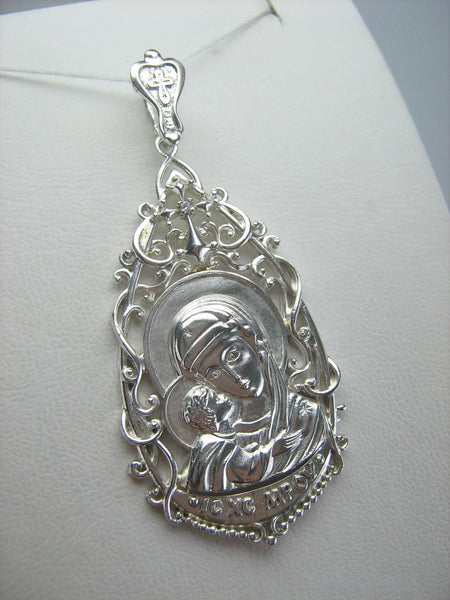 925 Sterling Silver Icon Medal Pendant Mother of God Saint Mary Jesus Christ Vintage Christian Church Fine Faith Jewelry MD001272