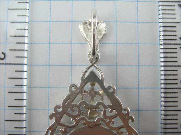 925 Sterling Silver Icon Medal Pendant Mother of God Saint Mary Jesus Christ Vintage Christian Church Fine Faith Jewelry MD001272