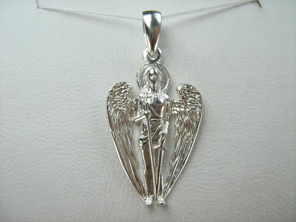 SOLID 925 Sterling Silver Angel Guardian Icon Pendant Medal Amulet New Christian Church Fine and Faith Jewelry MD001420