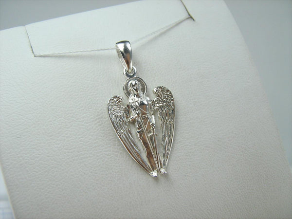 SOLID 925 Sterling Silver Angel Guardian Icon Pendant Medal Amulet New Christian Church Fine and Faith Jewelry MD001420