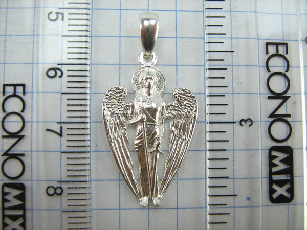 SOLID 925 Sterling Silver Angel Guardian Icon Pendant Medal Amulet New Christian Church Fine and Faith Jewelry MD001420
