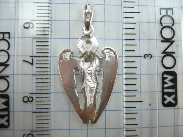 SOLID 925 Sterling Silver Angel Guardian Icon Pendant Medal Amulet New Christian Church Fine and Faith Jewelry MD001420