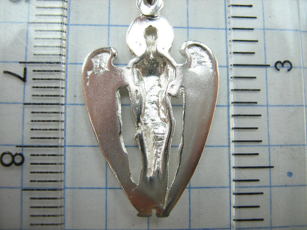 SOLID 925 Sterling Silver Angel Guardian Icon Pendant Medal Amulet New Christian Church Fine and Faith Jewelry MD001420