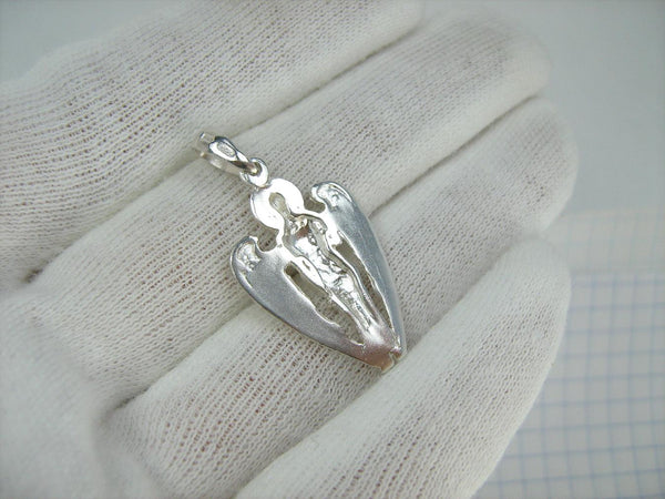 SOLID 925 Sterling Silver Angel Guardian Icon Pendant Medal Amulet New Christian Church Fine and Faith Jewelry MD001420