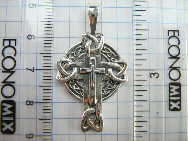 SOLID 925 Sterling Silver Cross Pendant Celtic Knot May the Road Rise Up to Meet You New Fine and Faith Jewelry CR001418