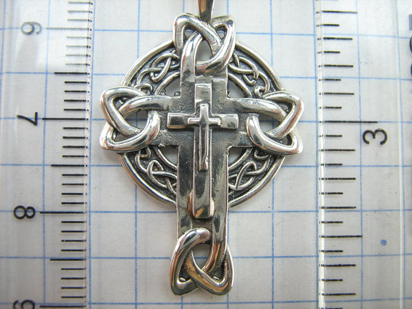 SOLID 925 Sterling Silver Cross Pendant Celtic Knot May the Road Rise Up to Meet You New Fine and Faith Jewelry CR001418