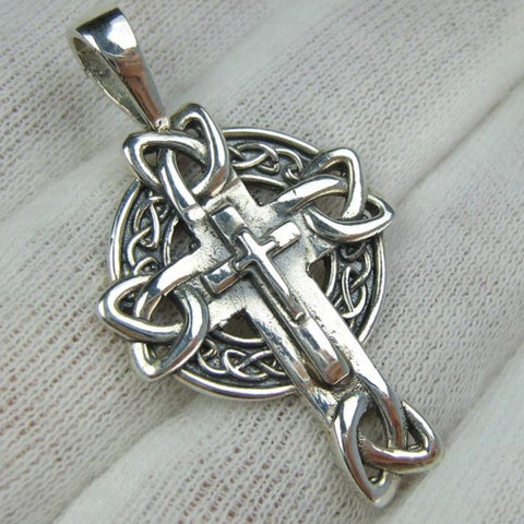 Ciondolo a croce in argento sterling 925 massiccio con nodo celtico Che la strada ti incontri Nuovo gioiello raffinato e di fede CR001418