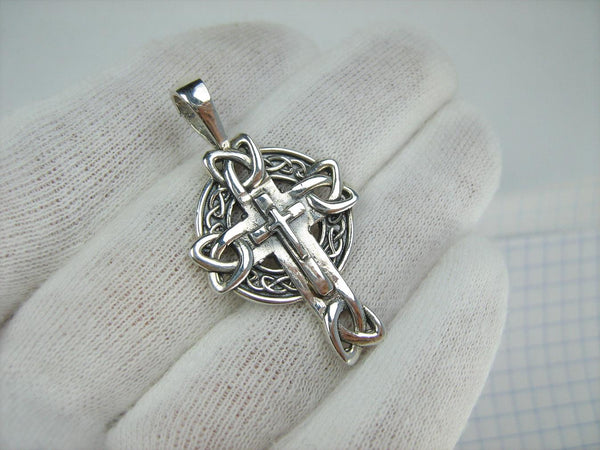 SOLID 925 Sterling Silver Cross Pendant Celtic Knot May the Road Rise Up to Meet You New Fine and Faith Jewelry CR001418