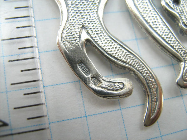 SOLID 925 Sterling Silver Pendant Hanging Panther Statement Wild Cat Vintage Fine Jewelry PN001714
