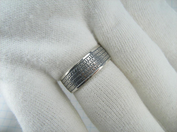 925 Sterling Silver band with Lord’s prayer scripture on the black oxidized background. Picture 13