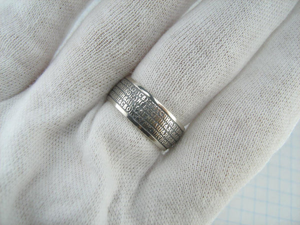 925 Sterling Silver band with Lord’s prayer scripture on the black oxidized background. Item number RI001639. Picture 11