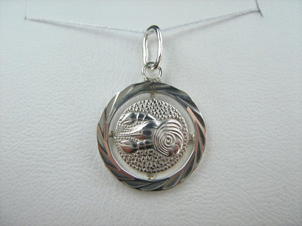 925 Sterling Silver Pendant Cancer Shrimp Zodiac Amulet Birthday Gift Ukraine Vintage Fine Jewelry PN001858