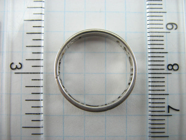 SOLID 925 Sterling Silver Ring Band US Size 5.5 Prayer Inscription Openwork Vintage Christian Church Faith Jewelry RI001174