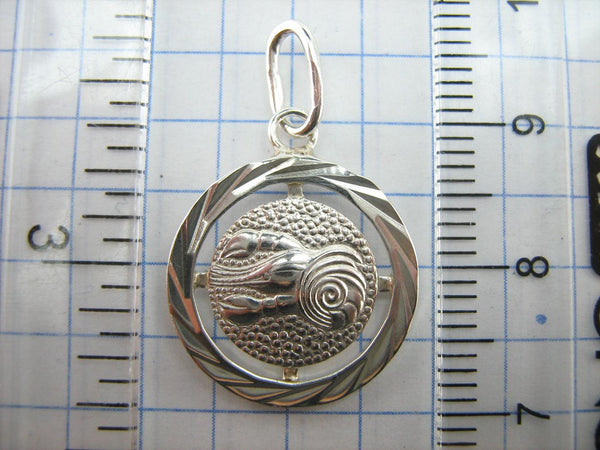 925 Sterling Silver Pendant Cancer Shrimp Zodiac Amulet Birthday Gift Ukraine Vintage Fine Jewelry PN001858