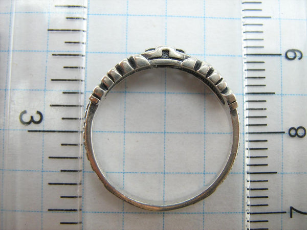 SOLID 925 Sterling Silver Ring Band US size 5.75 Prayer Text Religious Amulet Oxidized Vintage Christian Church Faith Fine Jewelry RI001771