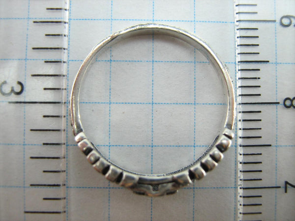 SOLID 925 Sterling Silver Ring Band US size 5.75 Prayer Text Religious Amulet Oxidized Vintage Christian Church Faith Fine Jewelry RI001771
