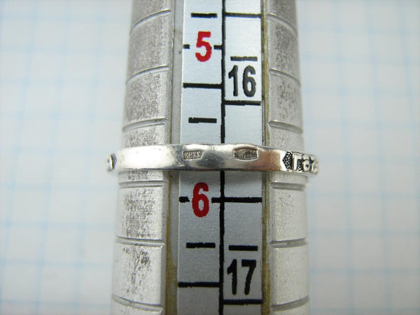 SOLID 925 Sterling Silver Ring Band US size 5.75 Prayer Text Religious Amulet Oxidized Vintage Christian Church Faith Fine Jewelry RI001771