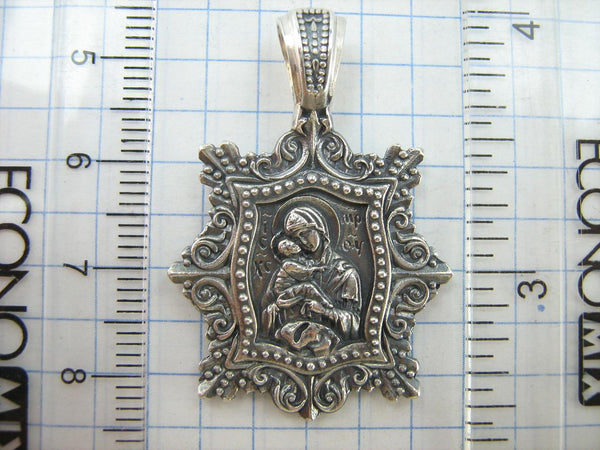 925 sterling silver pendant depicting Mother of God Tenderness or Eleusa. Item code MD001957. Picture 6