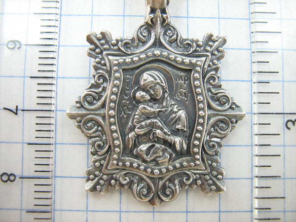 925 sterling silver pendant depicting Mother of God Tenderness or Eleusa. Item code MD001957. Picture 8