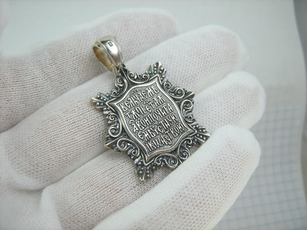 925 sterling silver pendant depicting Mother of God Tenderness or Eleusa. Item code MD001957. Picture 3