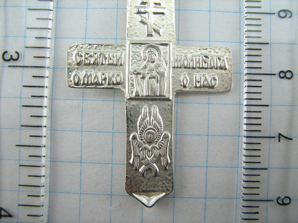 925 Sterling Silver Saint Mark cross pendant with Greek and Cyrillic inscriptions. Item code CR001039. Picture 11