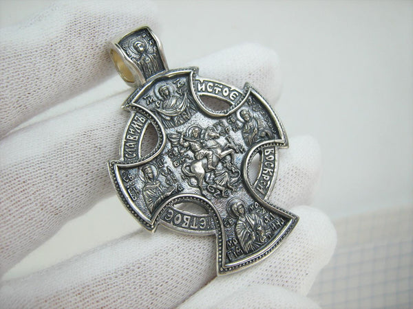 925 Sterling Silver cross pendant Celtic orthodox christian amulet CR001415. Picture 16