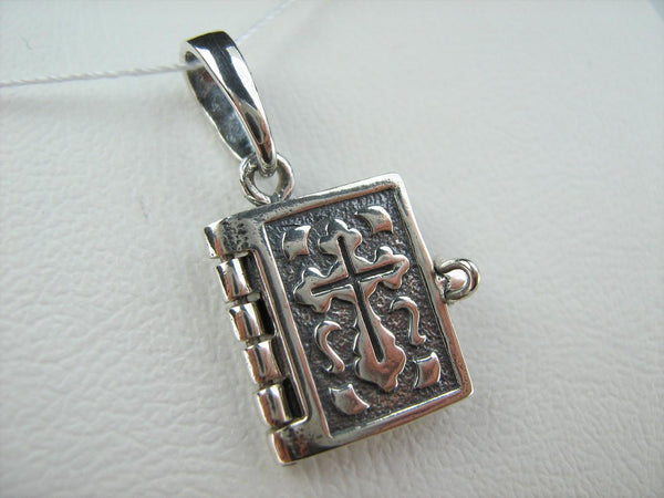 925 Sterling Silver Bible Book of Prayer Euchologion Pendant Medal Cross New Fine and Faith Jewelry MD001780