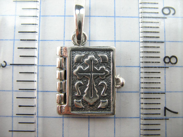 925 Sterling Silver Bible Book of Prayer Euchologion Pendant Medal Cross New Fine and Faith Jewelry MD001780
