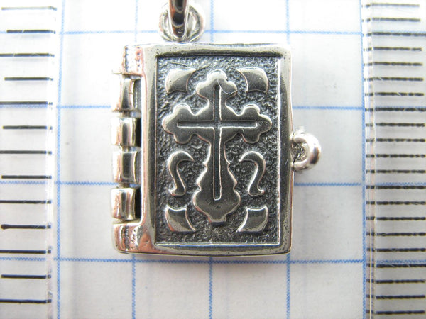 925 Sterling Silver Bible Book of Prayer Euchologion Pendant Medal Cross New Fine and Faith Jewelry MD001780