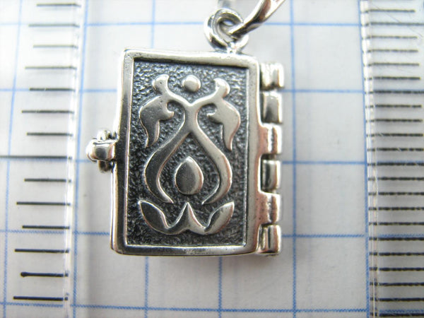 925 Sterling Silver Bible Book of Prayer Euchologion Pendant Medal Cross New Fine and Faith Jewelry MD001780