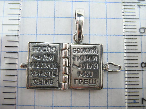 925 Sterling Silver Bible Book of Prayer Euchologion Pendant Medal Cross New Fine and Faith Jewelry MD001780