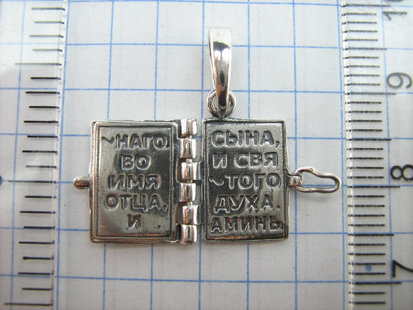 925 Sterling Silver Bible Book of Prayer Euchologion Pendant Medal Cross New Fine and Faith Jewelry MD001780