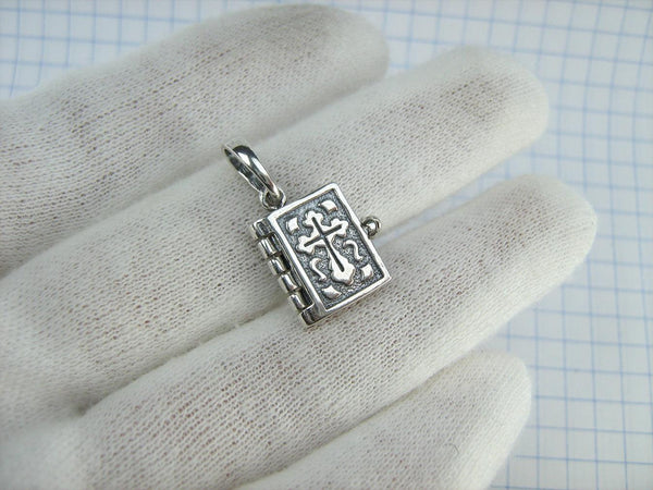 925 Sterling Silver Bible Book of Prayer Euchologion Pendant Medal Cross New Fine and Faith Jewelry MD001780