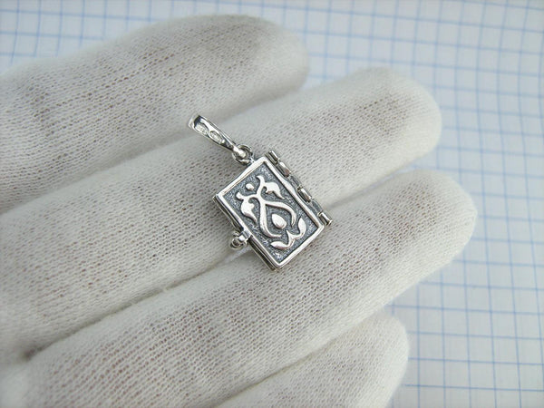 925 Sterling Silver Bible Book of Prayer Euchologion Pendant Medal Cross New Fine and Faith Jewelry MD001780
