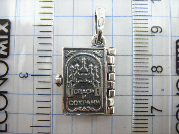 SOLID 925 Sterling Silver Bible Book Euchologion Lord's Prayer Our Father Pater Noster New Christian Church Faith Jewelry MD001772